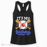 6th Baseball Birthday Party Sport Fan 6 Years Old Women's Tank Top thumb 0
