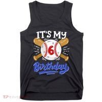 6th Baseball Birthday Party Sport Fan 6 Years Old Tank Top thumb 0