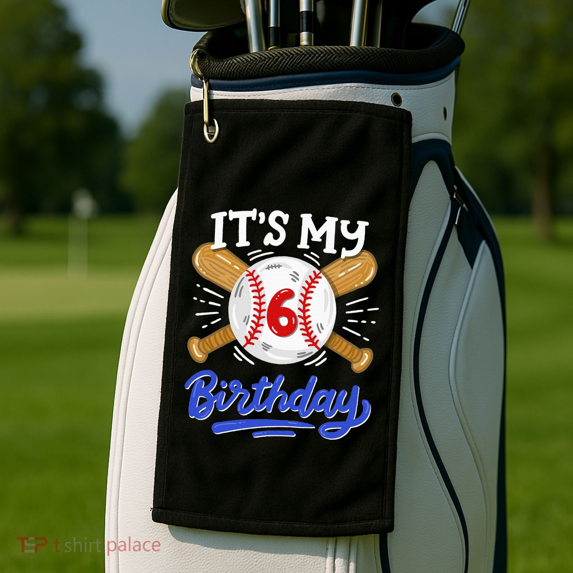 6th Baseball Birthday Party Sport Fan 6 Years Old Golf Towel