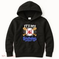 6th Baseball Birthday Party Sport Fan 6 Years Old Kids Hoodie thumb 0