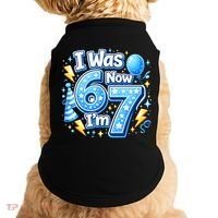6-7 Birthday Boy 7 Years Old I Was 6 Now I'm 7 Doggie Tank thumb 0