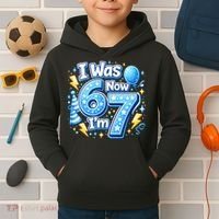 6-7 Birthday Boy 7 Years Old I Was 6 Now I'm 7 Kids Hoodie thumb 2