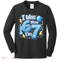 6-7 Birthday Boy 7 Years Old I Was 6 Now I'm 7 Kids Long Sleeve Shirt thumb 0