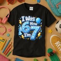 6-7 Birthday Boy 7 Years Old I Was 6 Now I'm 7 Kids T-Shirt thumb 3