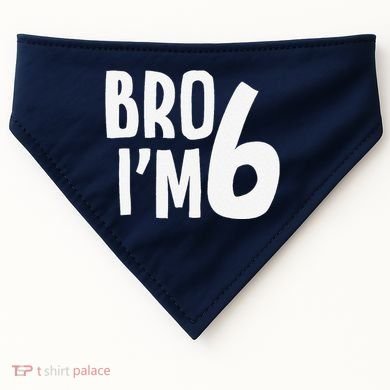 6th Birthday Boy Bro I’M 6 Year Old Six Bday USA-Made Doggie Bandana