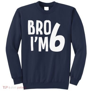 6th Birthday Boy Bro I’M 6 Year Old Six Bday Sweatshirt