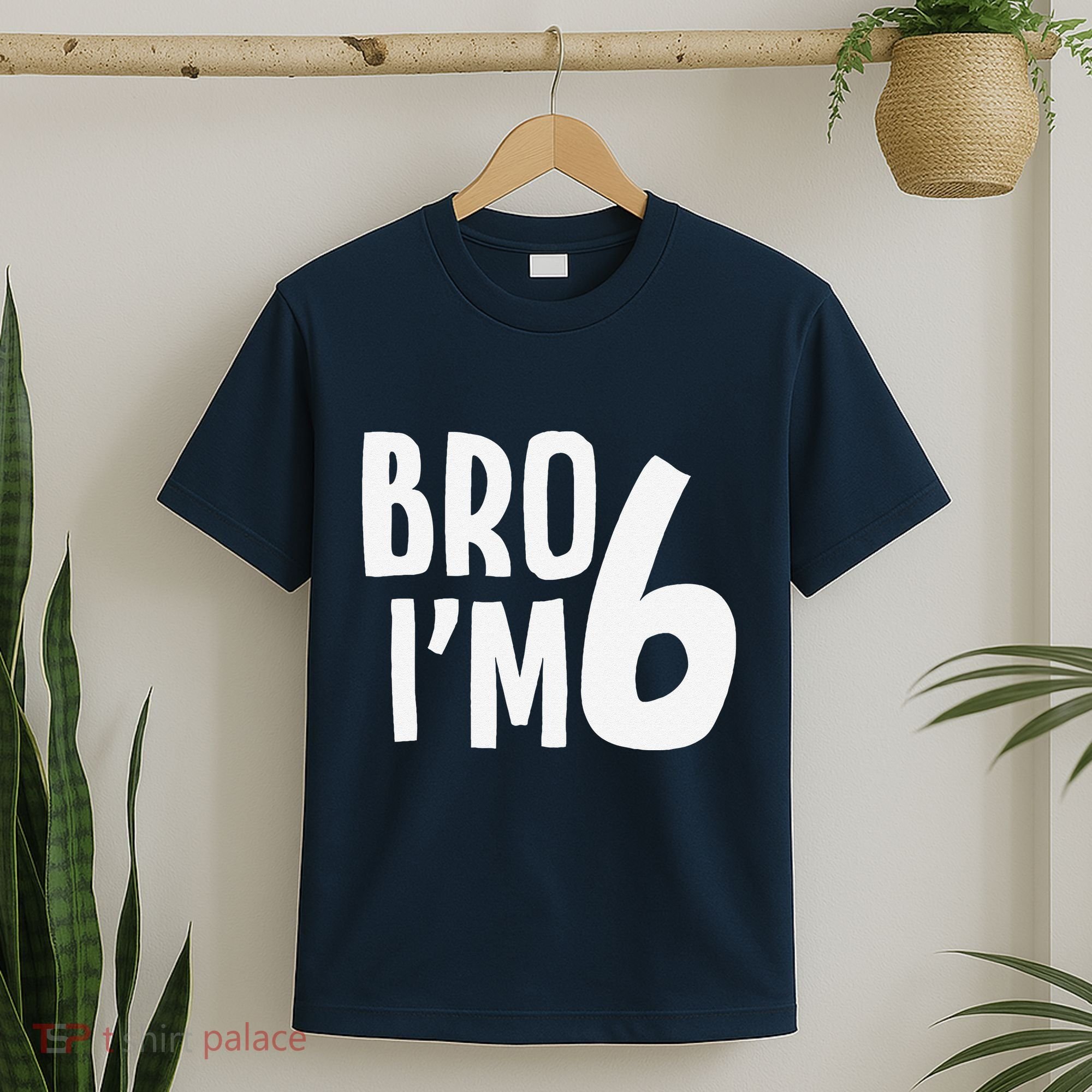 6th Birthday Boy Bro I’M 6 Year Old Six Bday T-Shirt