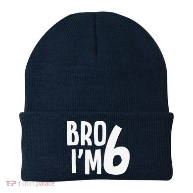6th Birthday Boy Bro I’M 6 Year Old Six Bday Beanie