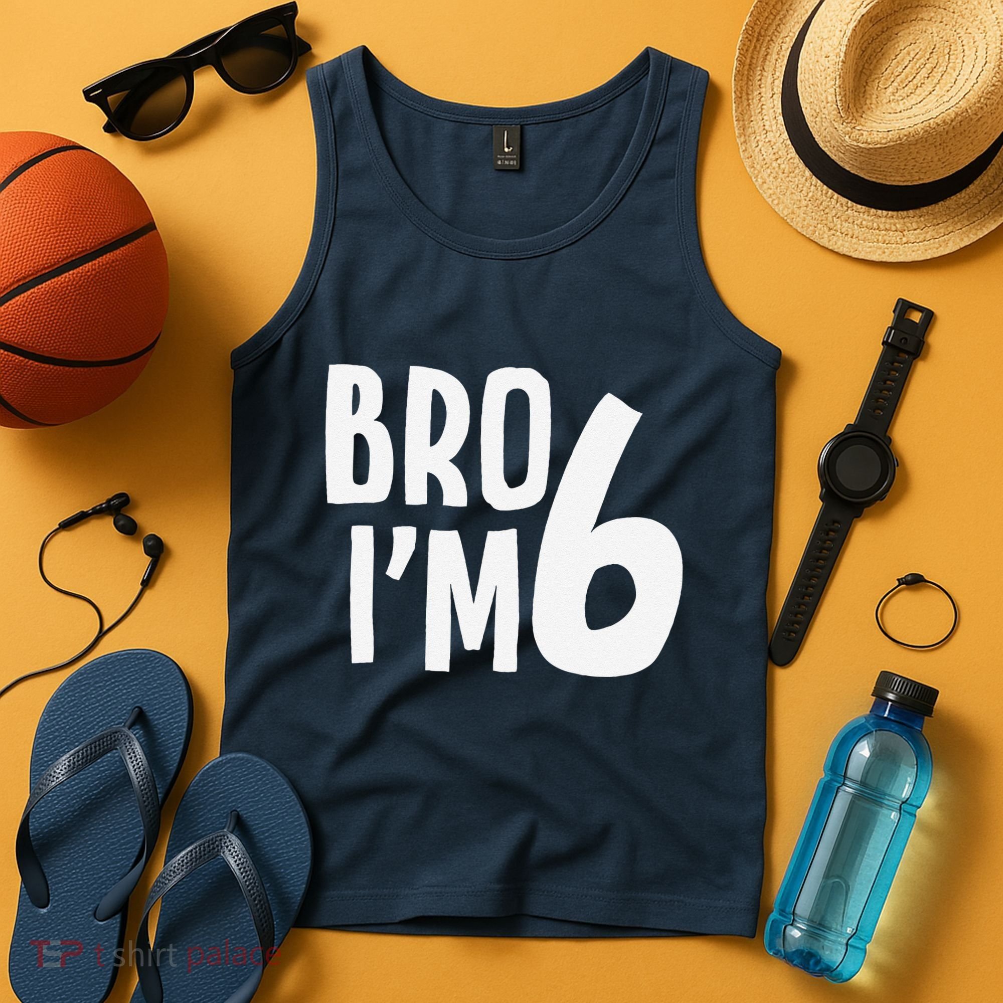 6th Birthday Boy Bro I’M 6 Year Old Six Bday Tank Top