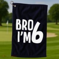 6th Birthday Boy Bro I’M 6 Year Old Six Bday Golf Towel thumb 1