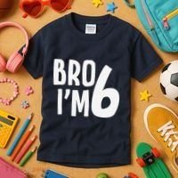 6th Birthday Boy Bro I’M 6 Year Old Six Bday Kids T-Shirt thumb 3