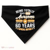 60th Birthday Being Totally Awesome Since 1966 Special Edition  USA-Made Doggie Bandana thumb 0