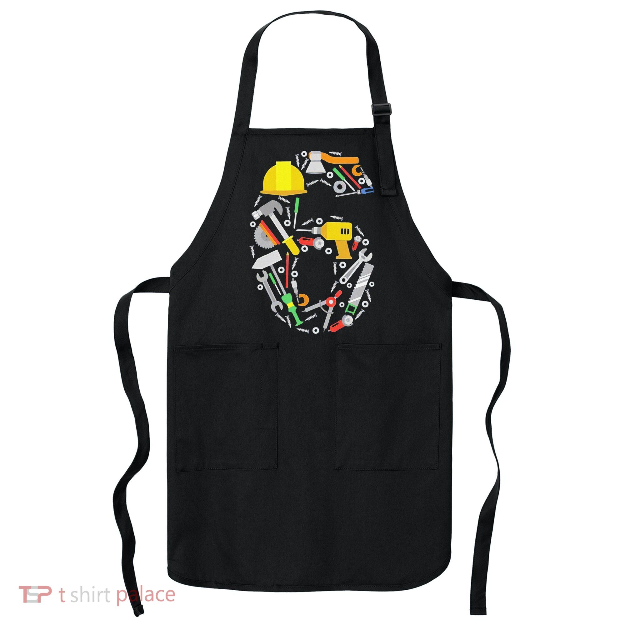 6th Birthday Builder Workman Handyman Tools Apron