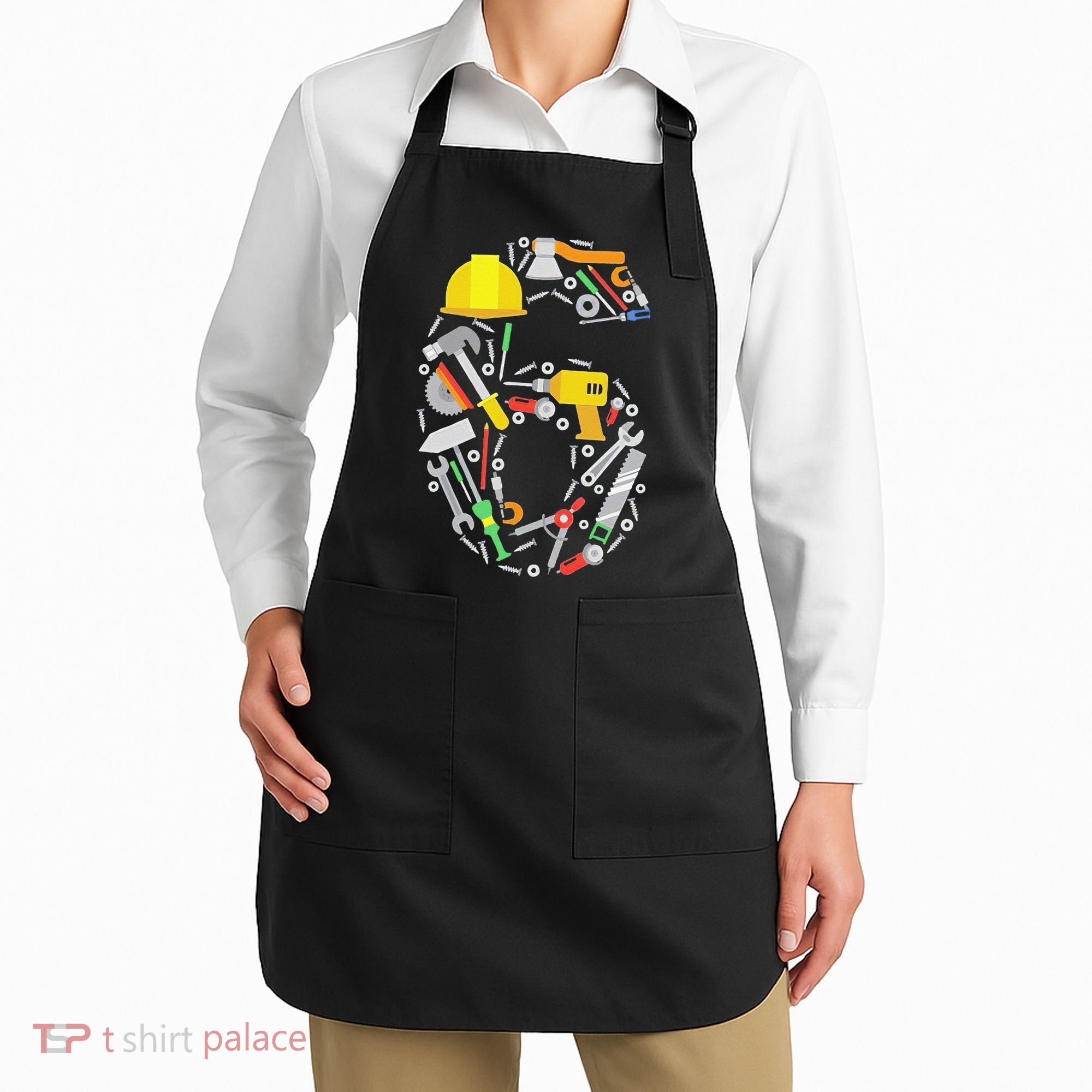 6th Birthday Builder Workman Handyman Tools Apron