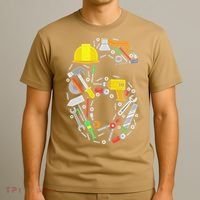 6th Birthday Builder Workman Handyman Tools T-Shirt thumb 3