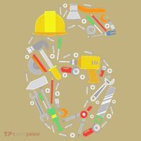 6th Birthday Builder Workman Handyman Tools Polo thumb 2