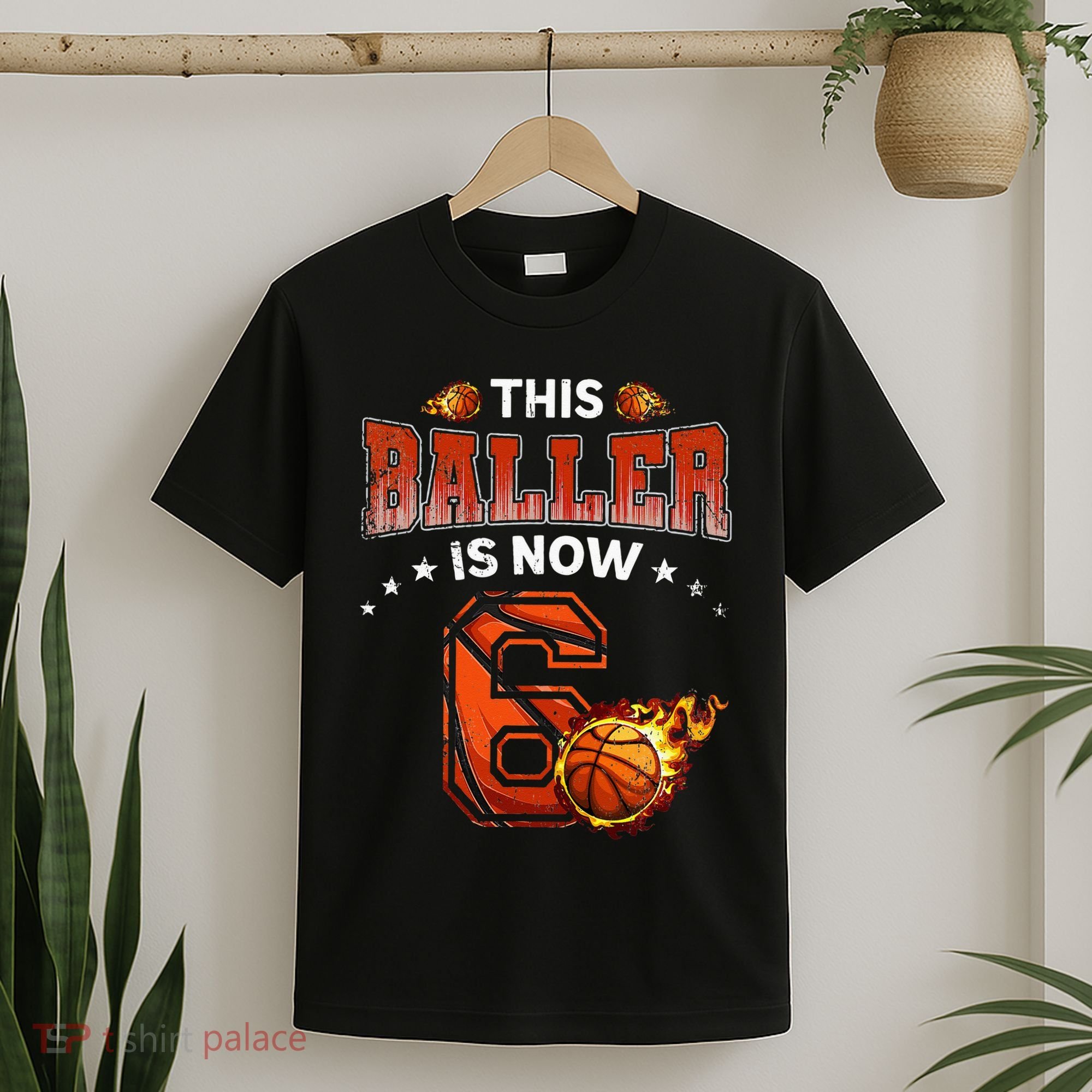 6th Birthday Basketball Player Gifts 6 Years Old Kids T-Shirt