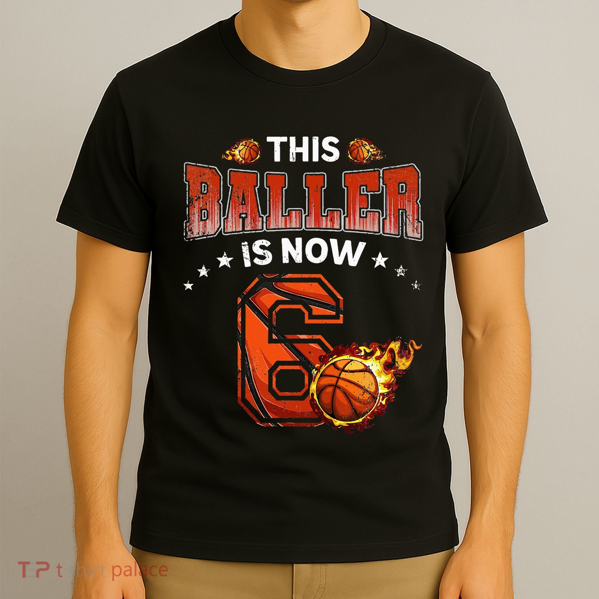 6th Birthday Basketball Player Gifts 6 Years Old Kids T-Shirt