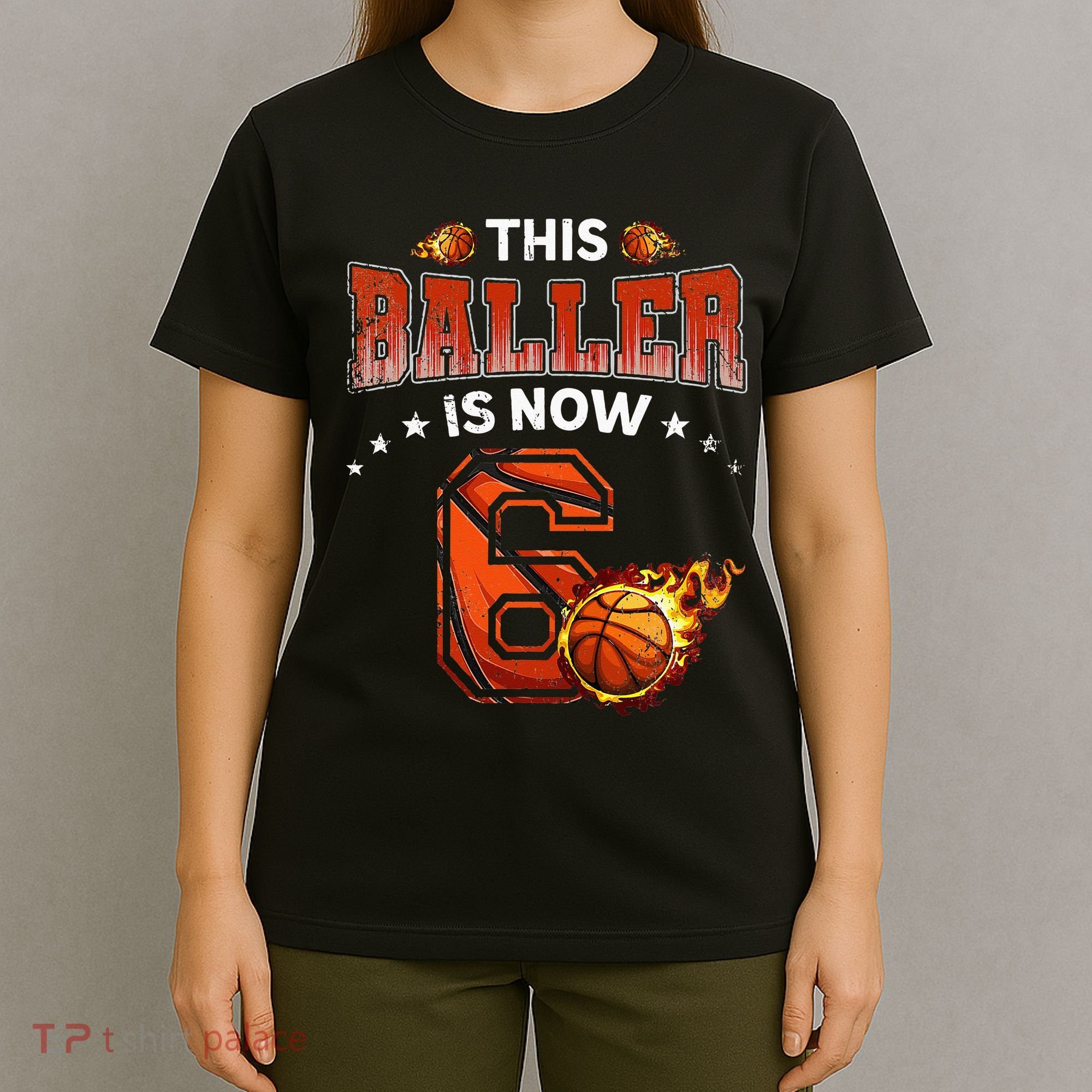 6th Birthday Basketball Player Gifts 6 Years Old Kids T-Shirt