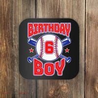 6th Birthday Baseball Big Number Six 6 Year Old Boy Girl Coaster thumb 0