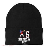 6th Birthday Baseball Big Number Six 6 Year Old Gift Beanie thumb 0