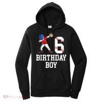 6th Birthday Baseball Big Number Six 6 Year Old Gift Women's Hoodie thumb 0