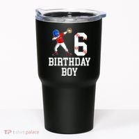 6th Birthday Baseball Big Number Six 6 Year Old Gift Tumbler thumb 0