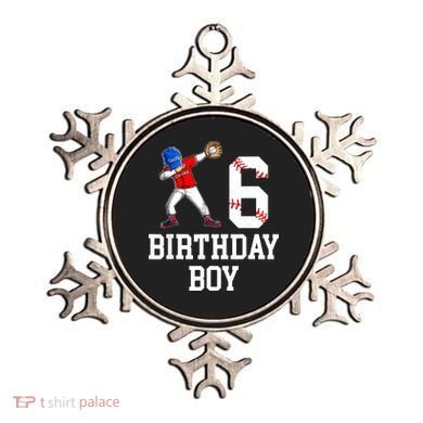 6th Birthday Baseball Big Number Six 6 Year Old Gift Ornament