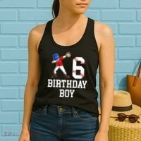 6th Birthday Baseball Big Number Six 6 Year Old Gift Women's Tank Top thumb 2