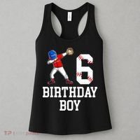 6th Birthday Baseball Big Number Six 6 Year Old Gift Women's Tank Top thumb 3