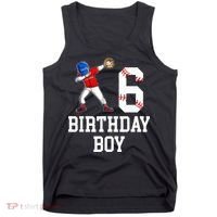 6th Birthday Baseball Big Number Six 6 Year Old Gift Tank Top thumb 0