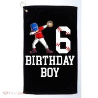6th Birthday Baseball Big Number Six 6 Year Old Gift Golf Towel thumb 0