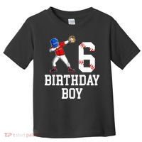 6th Birthday Baseball Big Number Six 6 Year Old Gift Toddler T-Shirt thumb 0