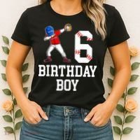 6th Birthday Baseball Big Number Six 6 Year Old Gift Women's T-Shirt thumb 2