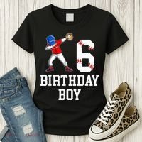 6th Birthday Baseball Big Number Six 6 Year Old Gift Women's T-Shirt thumb 3