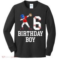 6th Birthday Baseball Big Number Six 6 Year Old Gift Kids Long Sleeve Shirt thumb 0