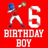 6th Birthday Baseball Big Number Six 6 Year Old Gift Santa Hat thumb 1