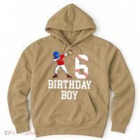 6th Birthday Baseball Big Number Six 6 Year Old Gift Hoodie thumb 0