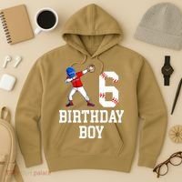 6th Birthday Baseball Big Number Six 6 Year Old Gift Hoodie thumb 3