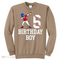 6th Birthday Baseball Big Number Six 6 Year Old Gift Sweatshirt thumb 0