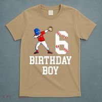 6th Birthday Baseball Big Number Six 6 Year Old Gift T-Shirt thumb 5