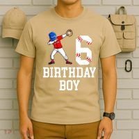 6th Birthday Baseball Big Number Six 6 Year Old Gift T-Shirt thumb 6
