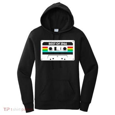 60th Birthday Best Of 1966 Cassette Mix Tape  Women's Hoodie