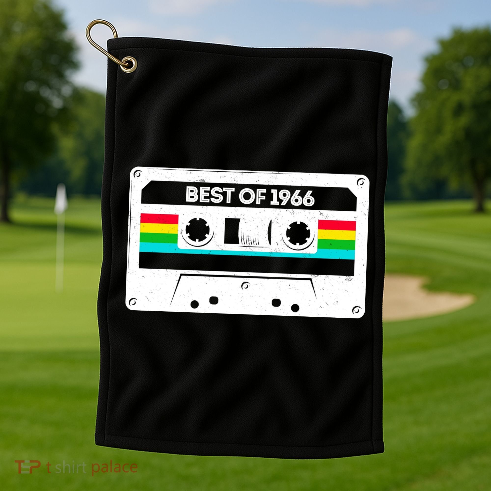 60th Birthday Best Of 1966 Cassette Mix Tape  Golf Towel
