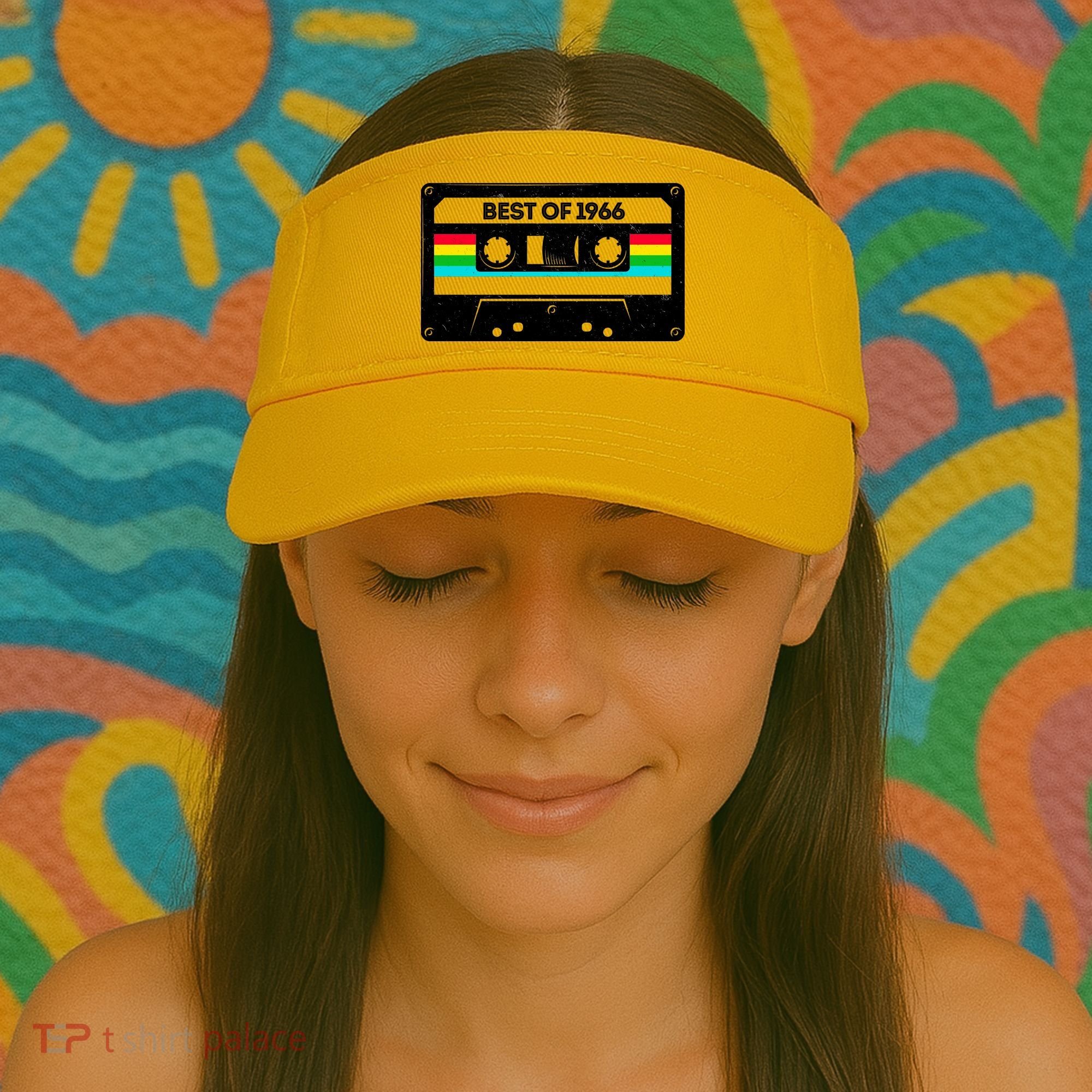 60th Birthday Best Of 1966 Cassette Mix Tape  Visor