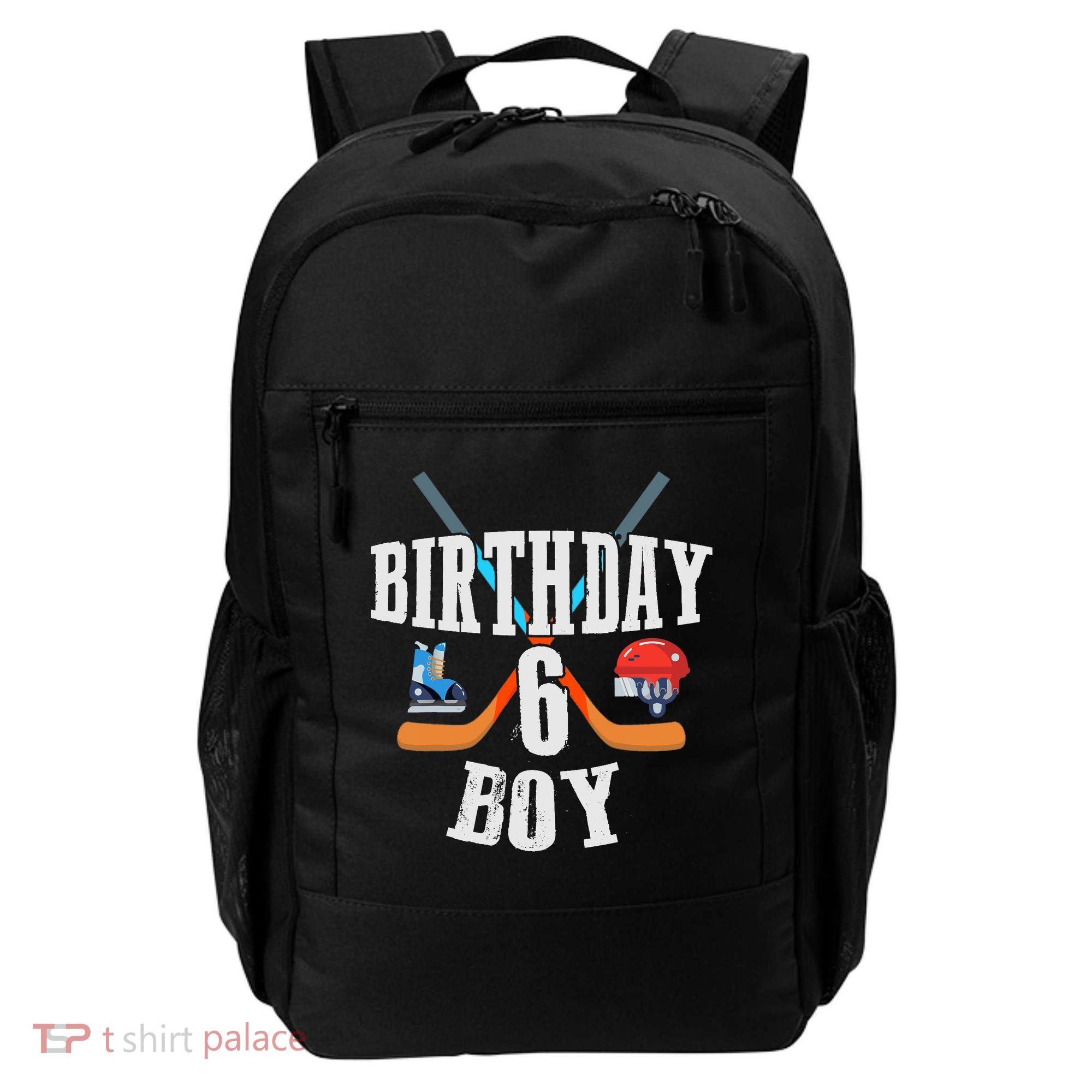 6th Birthday Boy Ice Hockey 6 Years Old Birthday Squad Party Backpack