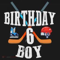 6th Birthday Boy Ice Hockey 6 Years Old Birthday Squad Party Backpack thumb 2