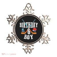 6th Birthday Boy Ice Hockey 6 Years Old Birthday Squad Party Ornament thumb 0