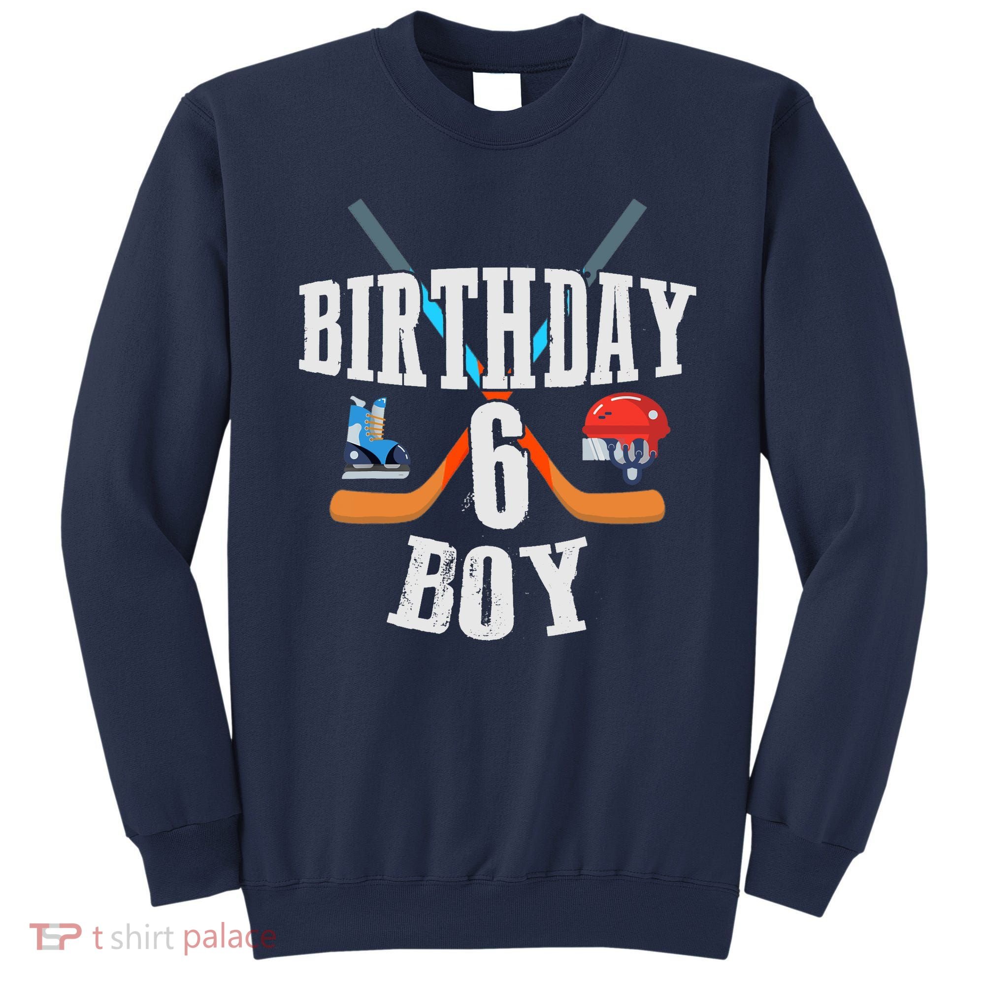 6th Birthday Boy Ice Hockey 6 Years Old Birthday Squad Party Sweatshirt