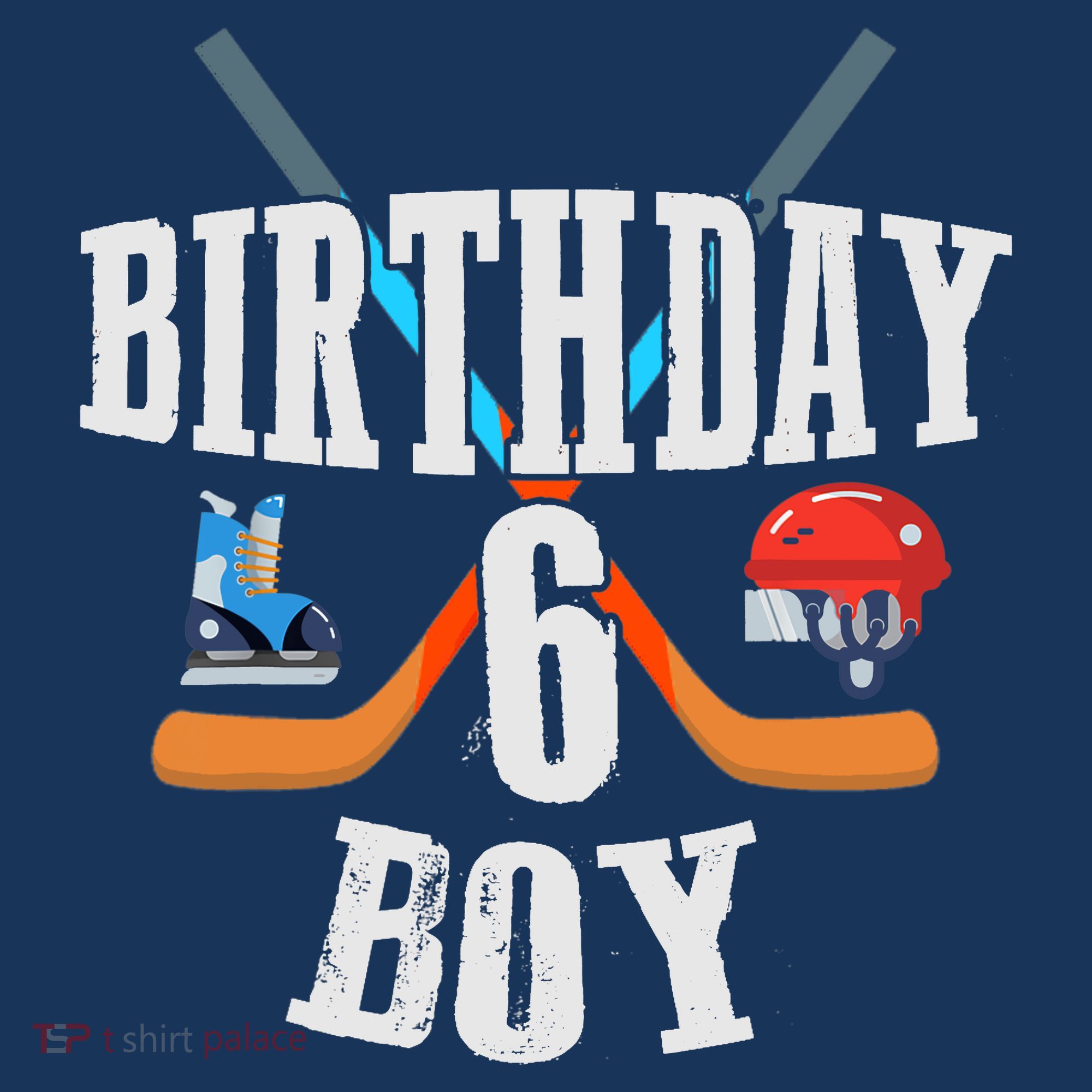 6th Birthday Boy Ice Hockey 6 Years Old Birthday Squad Party Golf Towel